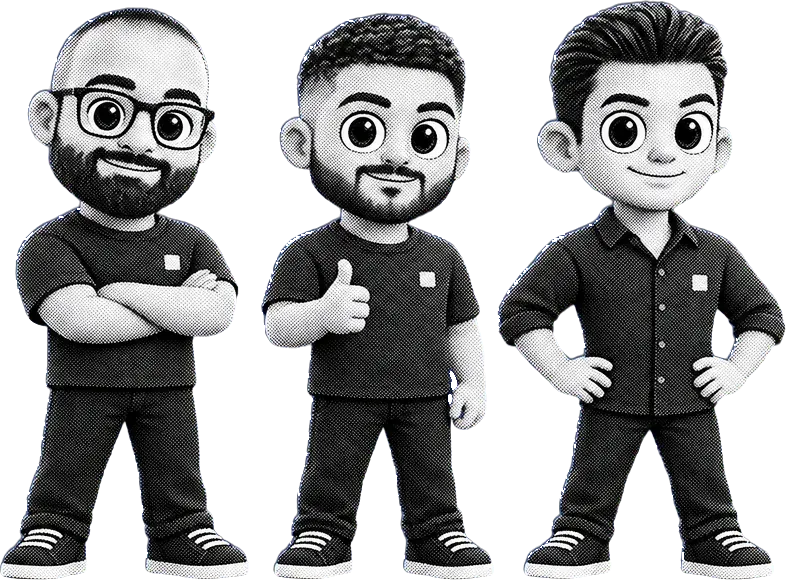 The three Vantage partners standing proudly together